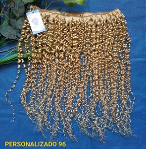 CABELO HUMANO LOIRO DOURADO CACHEADO TECIDO PERSONALIZADO 96