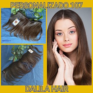 CABELO HUMANO BRASILEIRO CASTANHO ESCURO 29CM TECIDO PERSONALIZADO 107