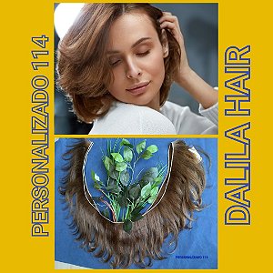 CABELO HUMANO BRASILEIRO CASTANHO 27CM TECIDO PERSONALIZADO 114