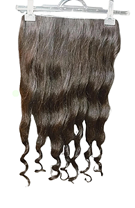 APLIQUE TIC TAC PERSONALIZADO 126 CABELO HUMANO CASTANHO ESCURO 60CM