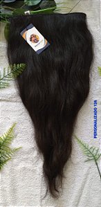 APLIQUE TIC TAC PERSONALIZADO 126 CABELO HUMANO CASTANHO ESCURO 60CM