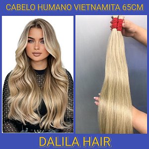 CABELO HUMANO VIETNAMITA LOIRO MESCLADO DE 65CM