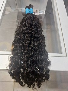 Cabelo humano cacheado cacho caipira 65 cm na liga 100g