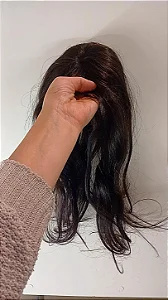 Topo de Cabelo Natural Marina castanho escuro | Para Alopecia e Falhas