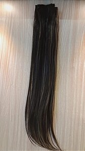 APLIQUES DE TIC TAC ORGANICO CABELO MORENA ILUMINADA LISO KIT PERSONALIZADO 305