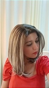 Peruca lace Sirlene Loira Luzes cabelo organico