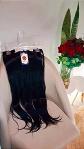 Extensão de cabelo aplique de tic tac bio fibra 70 cm preto liso