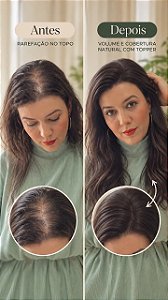 Topo capilar Feminino Cabelo Humano 35cm Repartição livre