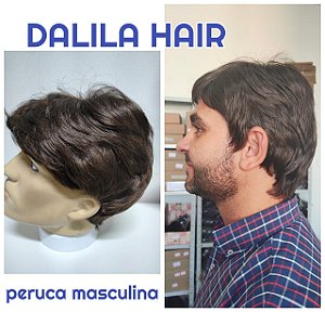 Peruca Carlos Castanho Cabelo Orgânico Igual Humano