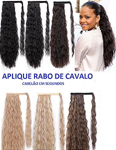 Rabo de Cavalo Cacheado Fibra Orgânica com Velcro