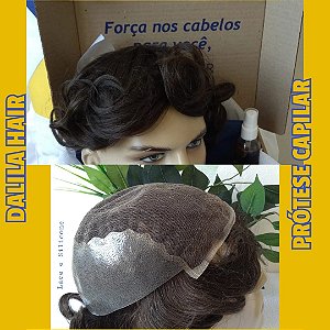 Prótese Capilar Masculina Lace e Silicone Cabelo Humano Dalila Hair