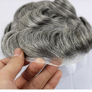 PRÓTESE CAPILAR MASCULINA SILICONE  50% FIOS GRISALHOS DALILA HAIR