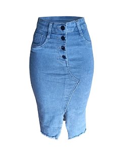 Saia Jeans Midi Evangélica Cristal NM1181