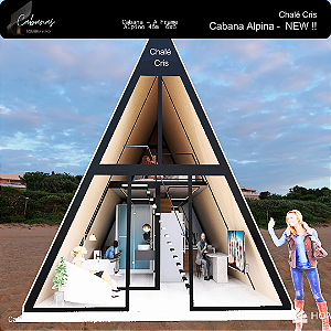 KIT  Cabana Chalé Alpino 46m  ( Chalé Cris )  NEW
