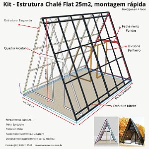 Kit Estrutura Monta Fácil CHALÉ FLAT 25m2
