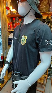 Camiseta básica preta Polícia Civil do RN - VENDA EXCLUSIVA