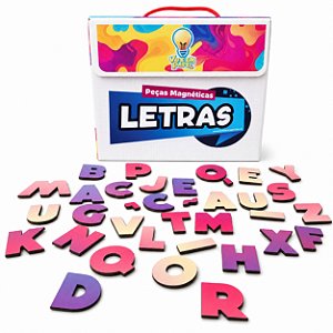 Letras Magnéticas Alfabeto Completo com Vogais Acentos e Cedilha para Alfabetização Infantil