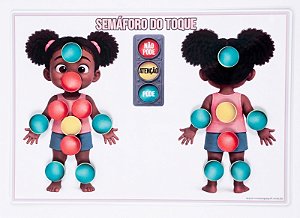 Semáforo do Toque Pista Visual Educação Sexual Infantil - Preto