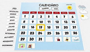 Calendário Educativo com Peças Móveis e Marcadores de Clima