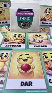 Cards Multiuso Verbos | Material Pedagógico Alfabetização Leitura Escrita Linguagem Oralidade
