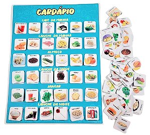 Cardápio grande com 100 alimentos