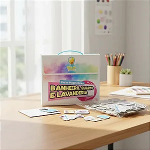 Kit peças magnéticas ambientes: Banheiro, Quarto e Lavanderia