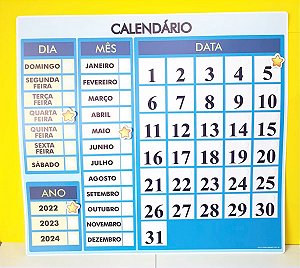 Calendário com números fixos e marcadores móveis