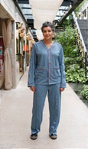 BLUSA MANGA LONGA PIJAMA FREEDA&inFINITO - para acamados e pessoas com mobilidade reduzida