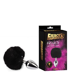 PLUG ANAL METAL COM POMPOM - IMPORTADOS