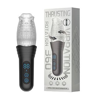 MASTURBADOR RECARREGÁVEL MASCULINO COM VIBRAÇÃO E ROTAÇÃO - IMPORTADOS