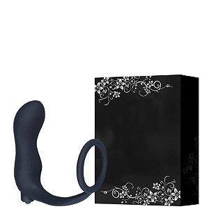 ANEL PENIANO EM SILICONE COM PLUG ANAL VIBRATÓRIO - IMPORTADOS