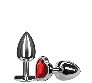 PLUG ANAL COM JOIA FORMATO CORAÇÃO EM ALUMINIO - IMPORTADOS