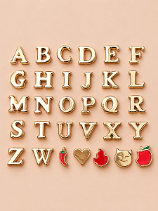 Letras e Emojis Dourados | Monte palavras ou frases