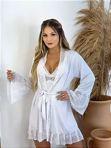 Robe com Camisola s/ Bojo | Branco