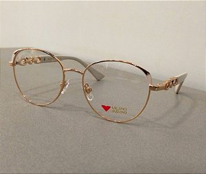Armação de Óculos de Grau Milano Vizzano Feminino OURO 256/RX AV234 53-17 143