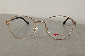 Armação de Óculos de Grau Milano Vizzano Feminino OURO 258/RX AV234 49-19 143