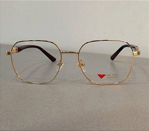 Armação de Óculos de Grau Milano Vizzano Feminino OURO 257/RX AV123 53-17 142
