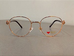 Armação de Óculos de Grau Milano Vizzano Feminino OURO 258/RX AV123 49-19 143