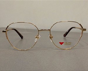 Armação de Óculos de Grau Milano Vizzano Feminino OURO 280/RX AV234 53-18 142