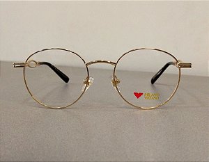 Armação de Óculos de Grau com Clip-On Milano Vizzano Feminino OURO 234/rx Av345 51-20 145