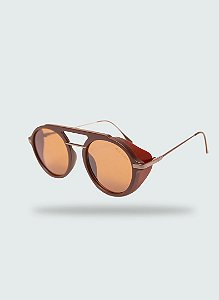 Óculos de Sol Leadwell Unissex Steampunk Marrom