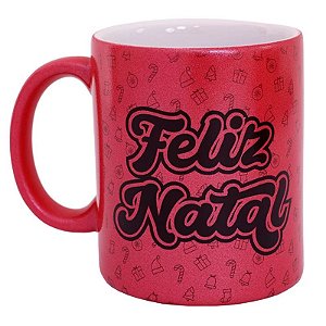 Caneca Cerâmica Vermelha Perolizada 300ml