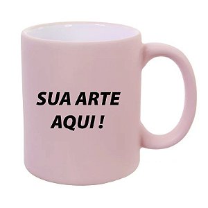 Caneca de Cerâmica Rosa Candy Brilho 300ml