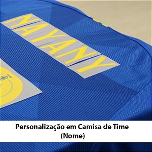 Personalização em camisa de Time (Nome e Número)