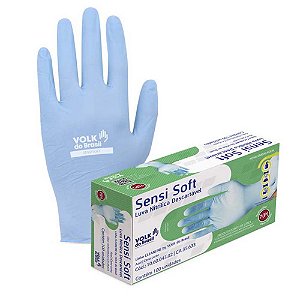 Luva  Sensi Soft Azul Tam M  Cx 100un