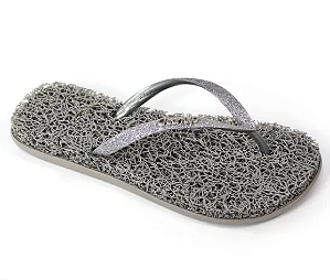 Sandalia Flat Shine Prata CleanUP