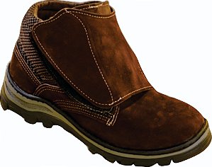 Bota Nobuck Marrom Velcro