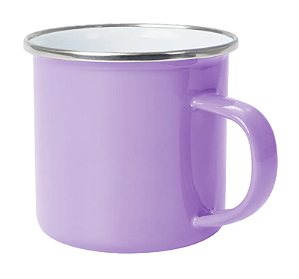 Caneca Esmaltada de Alumínio Flowers de 235ml Lilas Personalizada