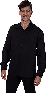 Camisa Social Masculina Preta Manga longa Premium
