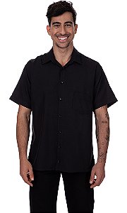 Camisa Social Masculina Preta Manga Curta Premium